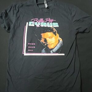 Next Level Apparel Billy Ray Cyrus Black Tee with Pink and Blue Graphic